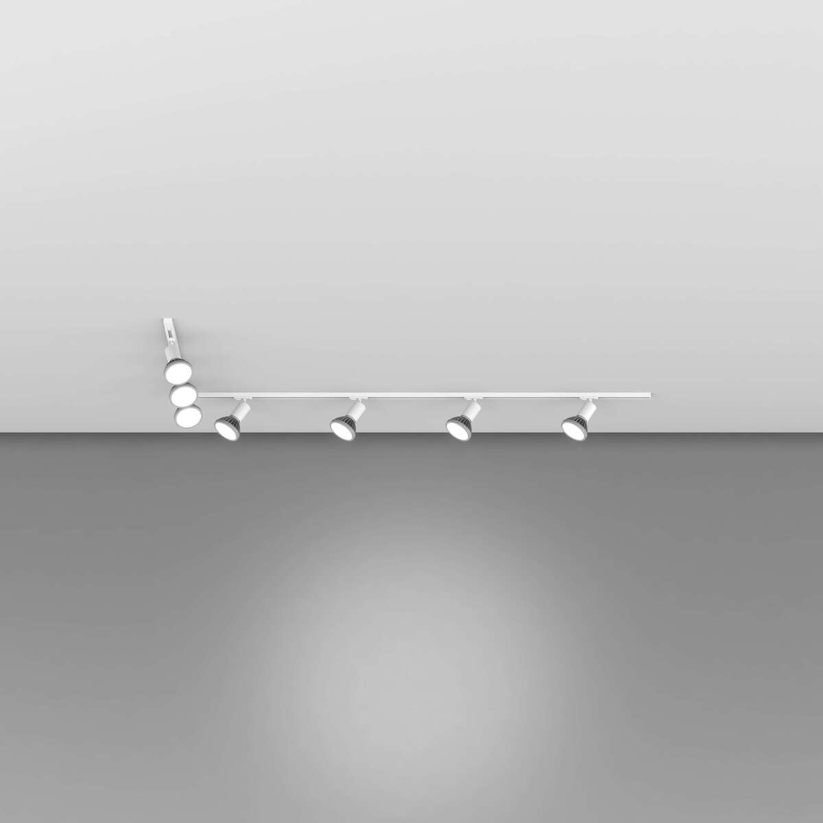 MONO/AMOSKIT-300L-BI MONO KIT BINARIO BIANCO 300 CM. (200 + GIUNTO AD 'L' + 100 CM) + 7 PZ. FARETTO AMOS BIANCO