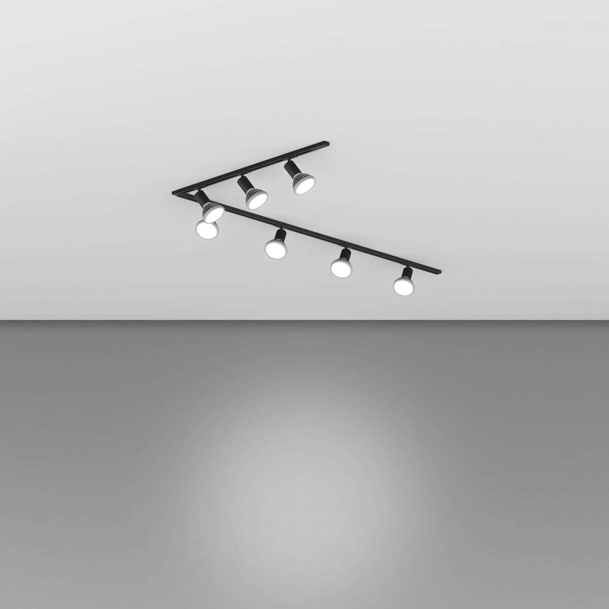 MONO/AMOSKIT-300L-NE MONO KIT BINARIO NERO 300 CM. (200 + GIUNTO AD 'L' + 100 CM) + 7 PZ. FARETTO AMOS NERO