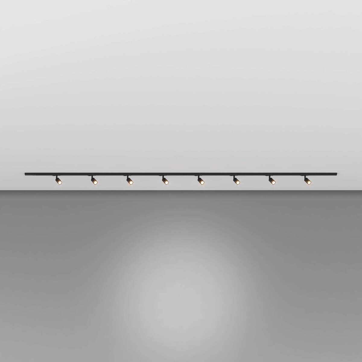 MONO/LARAKIT-300-NE MONO KIT BINARIO NERO 300 CM. (200 + GIUNTO ELETTRIFICATO + 100 CM) + 8 PZ. FARETTO LARA NERO