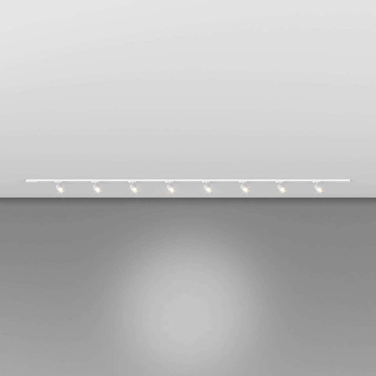 MONO/YARIKIT-300-BI MONO KIT BINARIO BIANCO 300 CM. (200 + GIUNTO ELETTRIFICATO + 100 CM) + 8 PZ. FARETTO YARI BIANCO