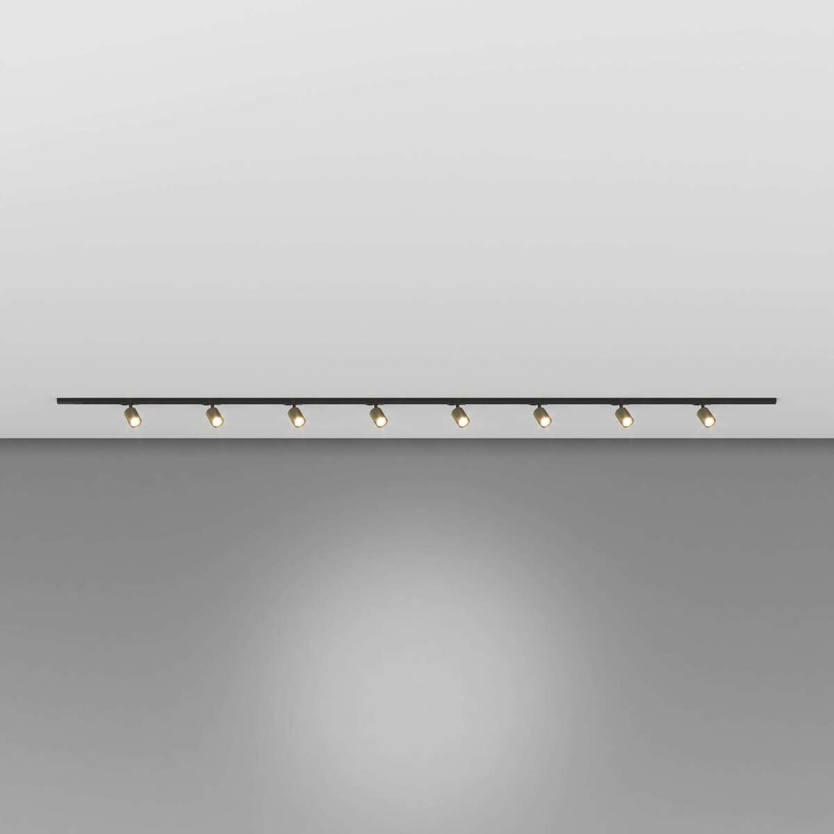MONO/YARIKIT-300-OR MONO KIT BINARIO NERO 300 CM. (200 + GIUNTO ELETTRIFICATO + 100 CM) + 8 PZ. FARETTO YARI ORO