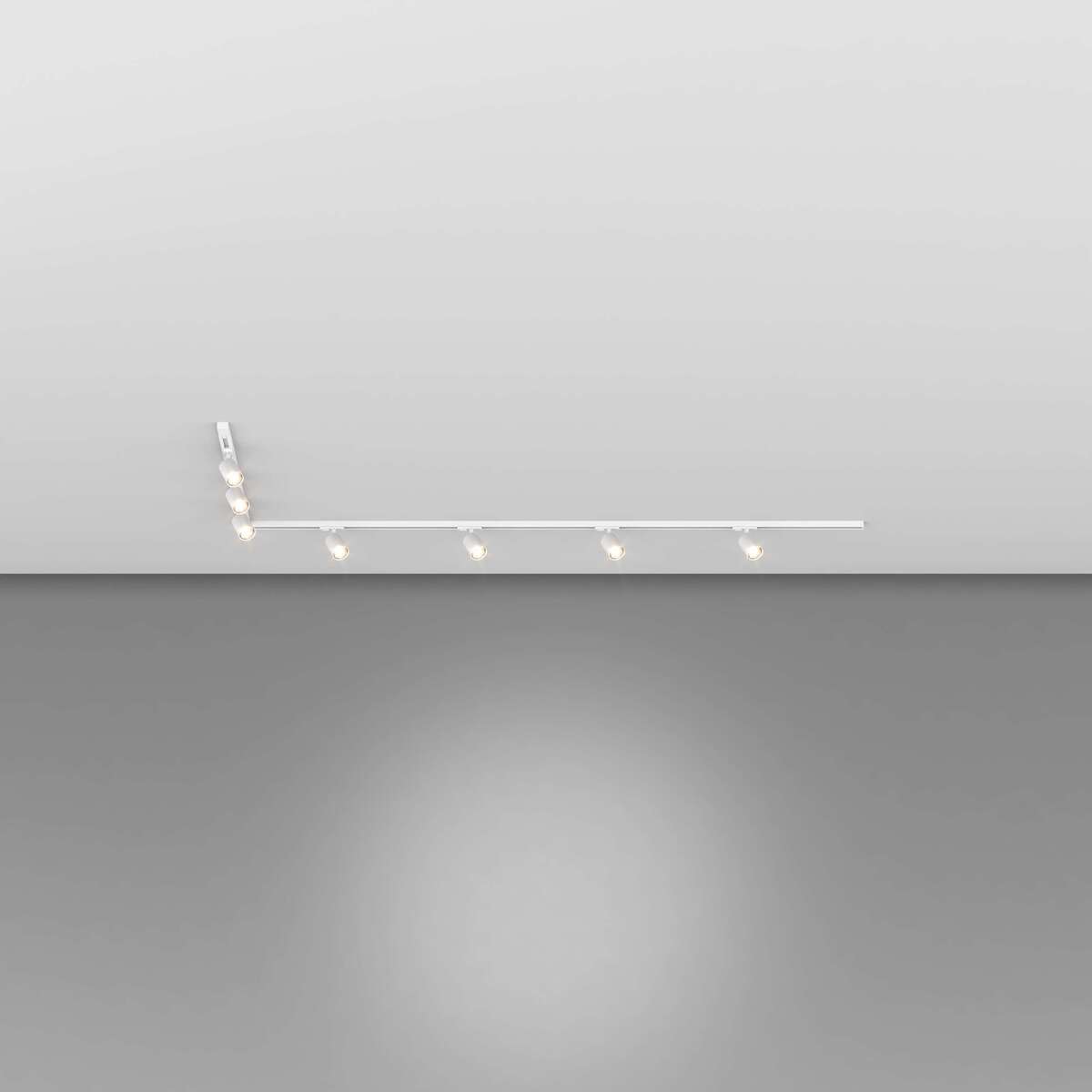 MONO/YARIKIT-300L-BI MONO KIT BINARIO BIANCO 300 CM. (200 + GIUNTO AD 'L' + 100 CM) + 7 PZ. FARETTO YARI BIANCO