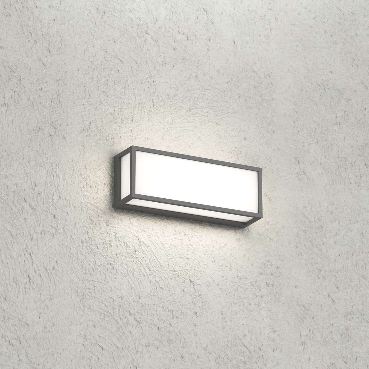 OSAKA APPLIQUE/PLAFONIERA RETTANGOLARE GRANDE 30CM. 3 LUCI GRIGIO ANTRACITE IP54 GX53 NON INCLUSE