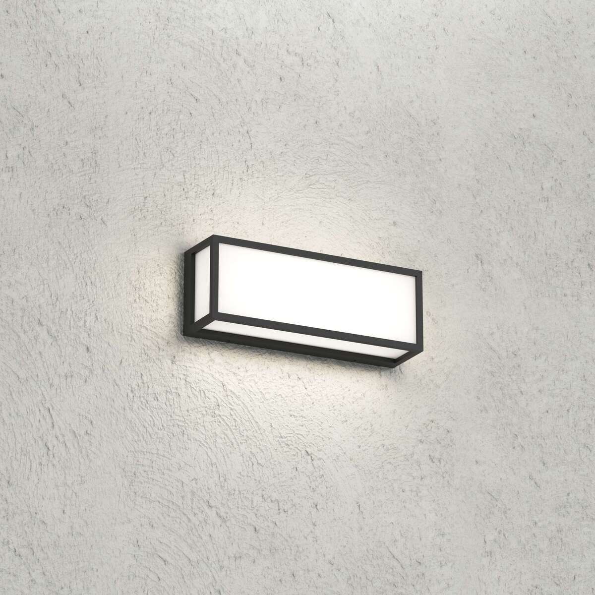 OSAKA APPLIQUE/PLAFONIERA RETTANGOLARE GRANDE 30CM. 3 LUCI NERO IP54 GX53 NON INCLUSE