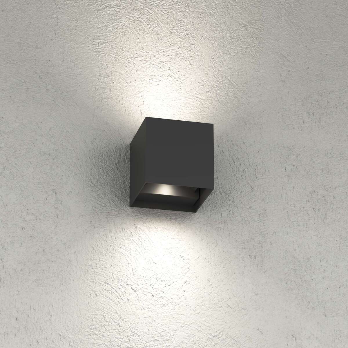PERTH APPLIQUE BIEMISSIONE 12X12CM NERO 20W LED INTEGR. CCT3000/4000 IP65