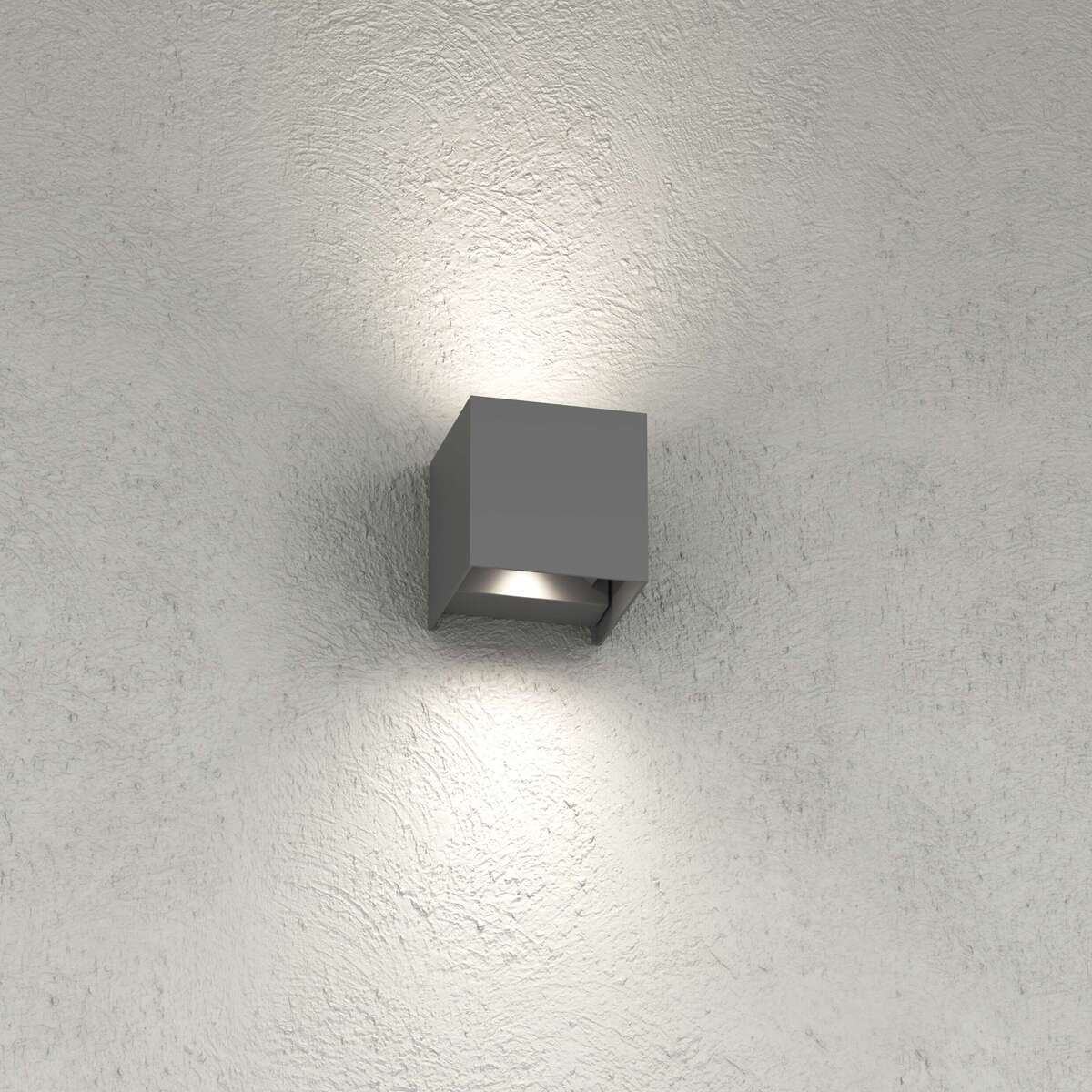 PERTH APPLIQUE BIEMISSIONE 10X10CM GRIGIO ANTRACITE 10W LED INTEGR. CCT3000/4000 IP65
