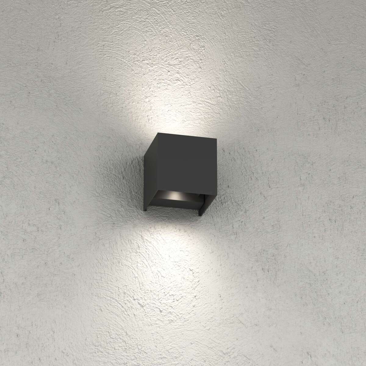 PERTH/AP-NE PERTH APPLIQUE BIEMISSIONE 10X10CM NERO 10W LED INTEGR. CCT3000/4000 IP65