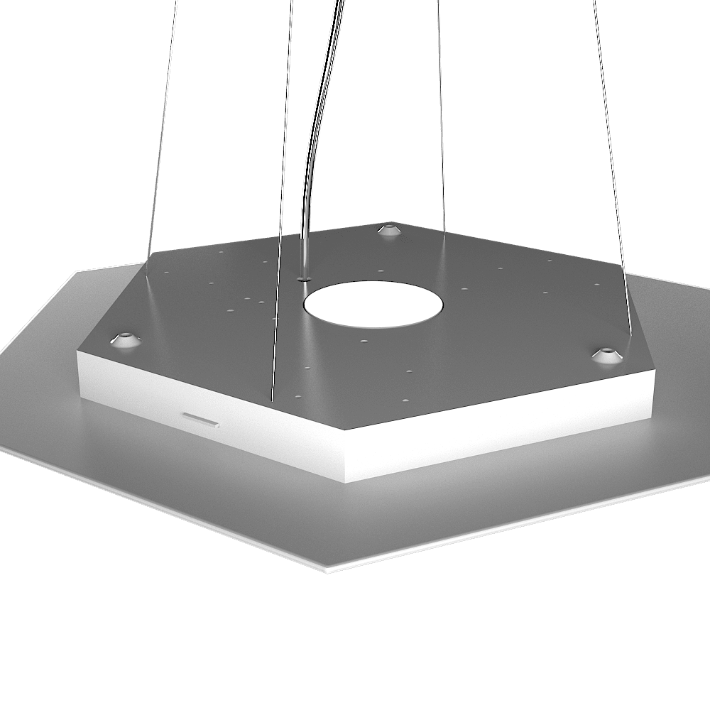 1142/SG+1-BI EXAGON SOSPENSIONE 6+1 LUCI BIEMISSIONE BIANCO