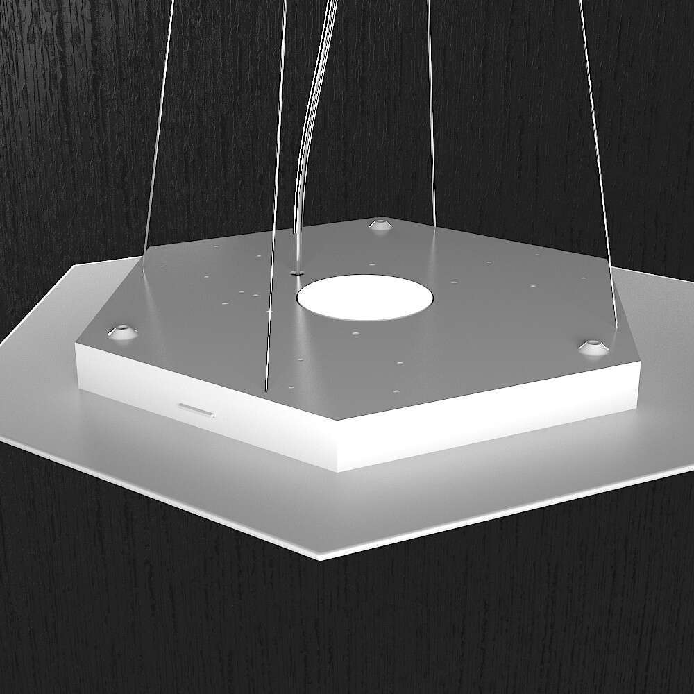 1142/SG+1-BI EXAGON SOSPENSIONE 6+1 LUCI BIEMISSIONE BIANCO