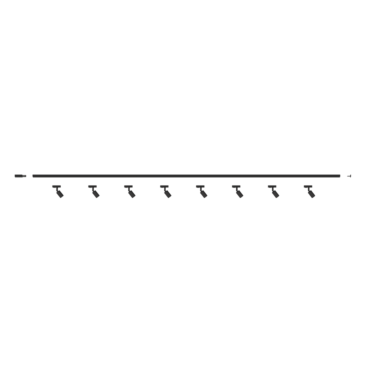 MONO/LARAKIT-300-NE MONO KIT BINARIO NERO 300 CM. (200 + GIUNTO ELETTRIFICATO + 100 CM) + 8 PZ. FARETTO LARA NERO