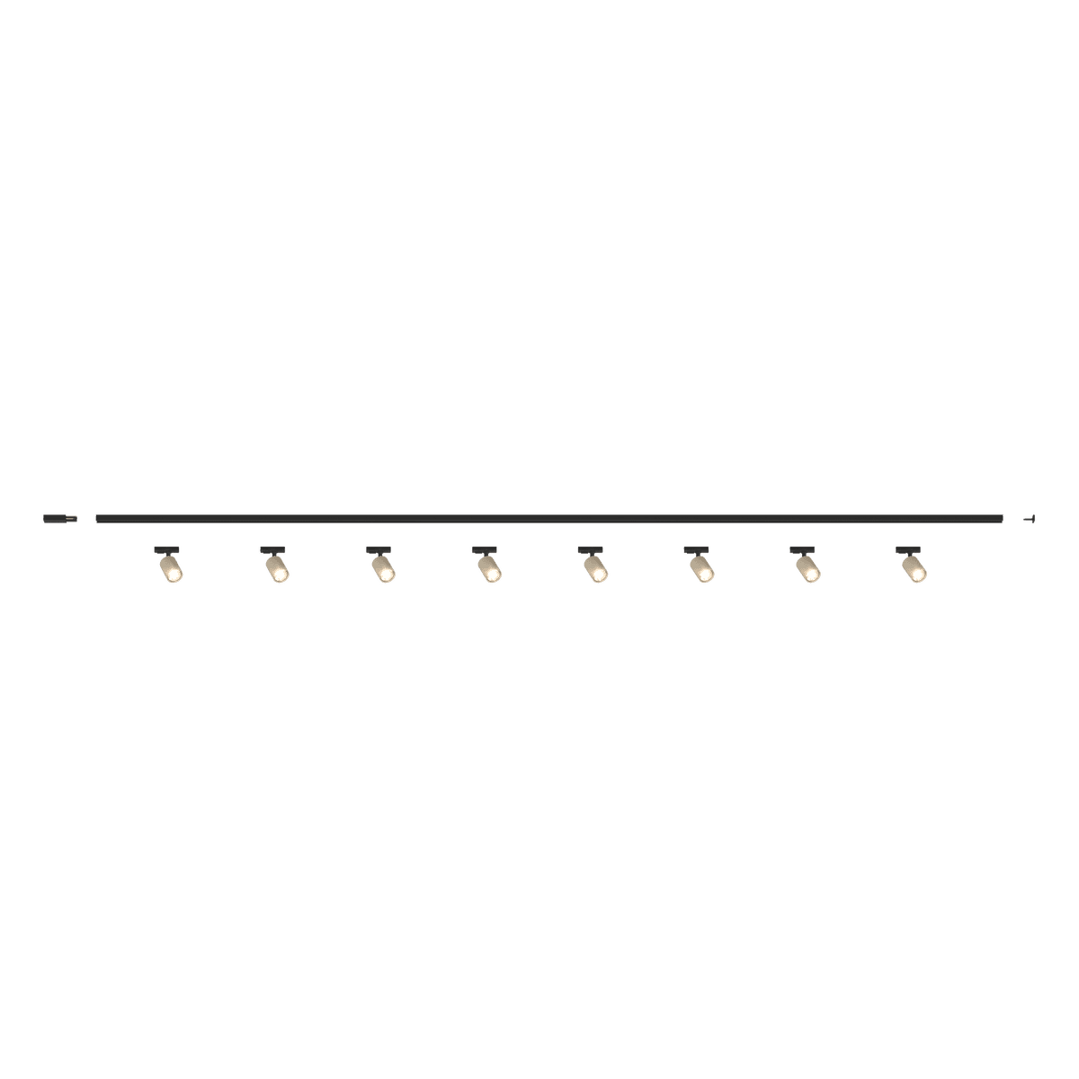 MONO/YARIKIT-300-SA MONO KIT BINARIO NERO 300 CM. (200 + GIUNTO ELETTRIFICATO + 100 CM) + 8 PZ. FARETTO YARI SABBIA
