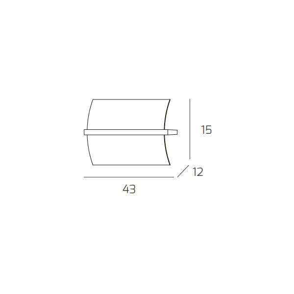 1019/A40-FA WOOD APPLIQUE CM.40 2 LUCI FOGLIA ARGENTO