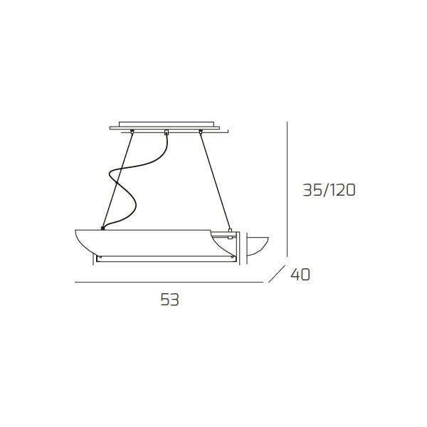 1019/S50-FO WOOD SOSPENSIONE CM.50 2 LUCI FOGLIA ORO