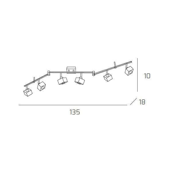 1047/F6 METROPOLITAN FARETTO 6 LUCI
