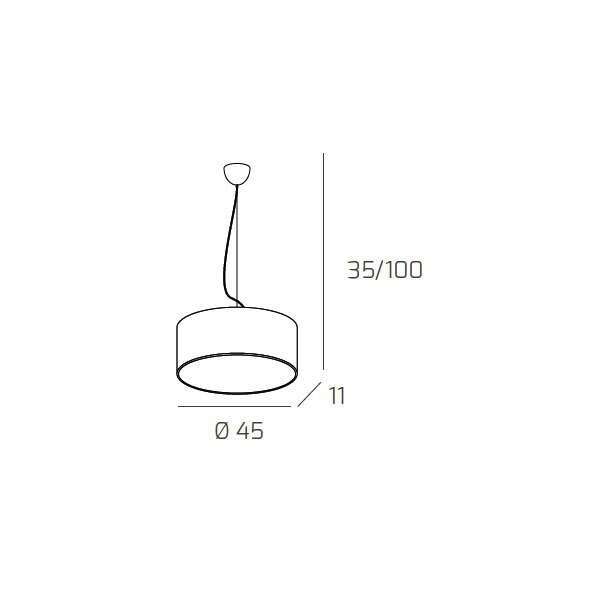 1067/S-BI CYLINDER SOSPENSIONE 1 LUCE BIANCA