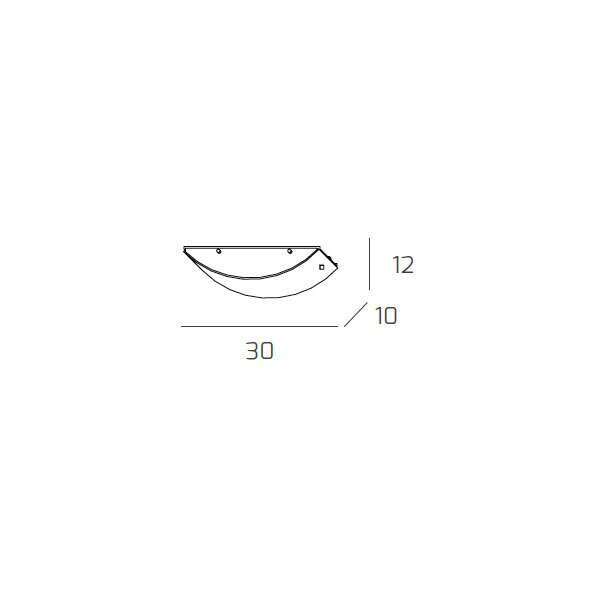 1075/A30 LINEAR MAD APPLIQUE 30 CM. 1 LUCE