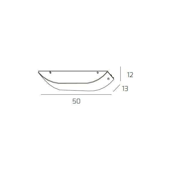 1075/A50 LINEAR MAD APPLIQUE 50 CM. 2 LUCI