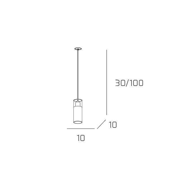 CILINDER SOSP. 1 LUCE E ROSONE DA INCASSO BIANCO