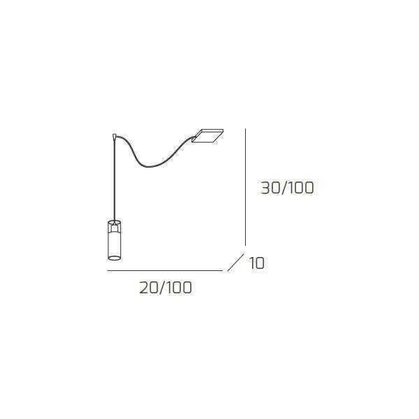 1078/S1-S CILINDER SOSPENSIONE 1 LUCE SPOSTABILE