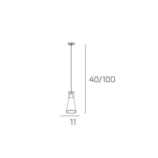 1079INCOS/S1 CONE SOSP. 1 LUCE E ROSONE DA INCASSO OTTONE SAT.