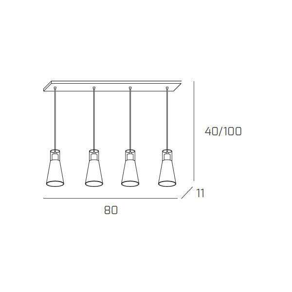 1079/S4 CONE SOSPENSIONE 4 LUCI