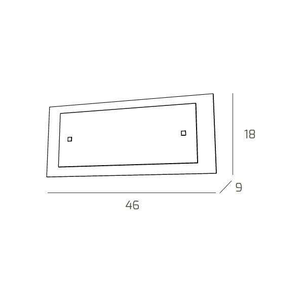 1087/AG-BI TRAY APPLIQUE GRANDE 2 LUCI BIANCA