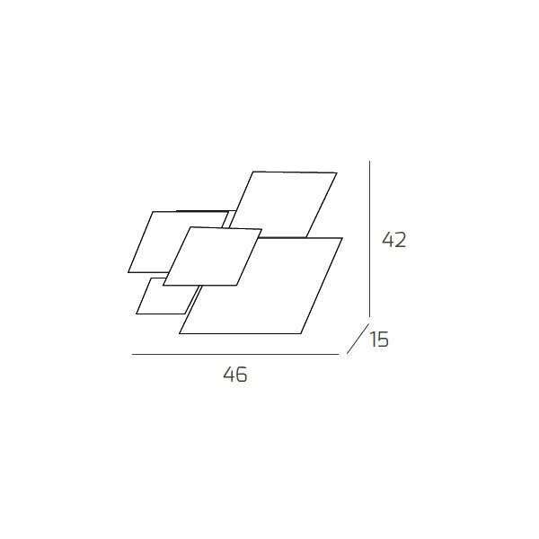 1088/45-FO SHADOW/45 APPLIQUE/PLAFONIERA 4 LUCI FOGLIA ORO