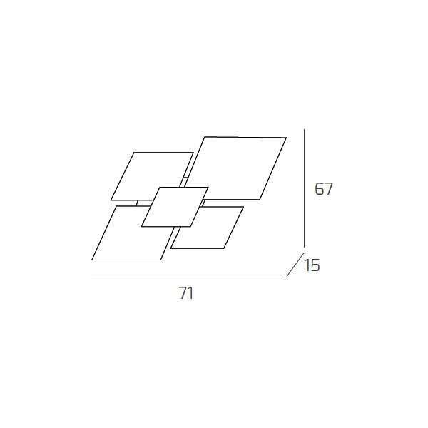 1088/70-NE SHADOW/70 APPLIQUE/PLAFONIERA 4 LUCI NERA