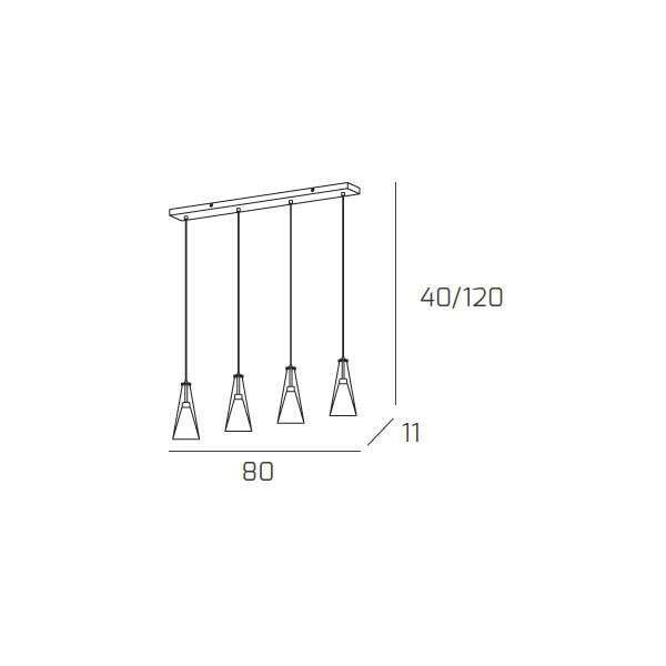 1097/S4 BULLET SOSPENSIONE 4 LUCI