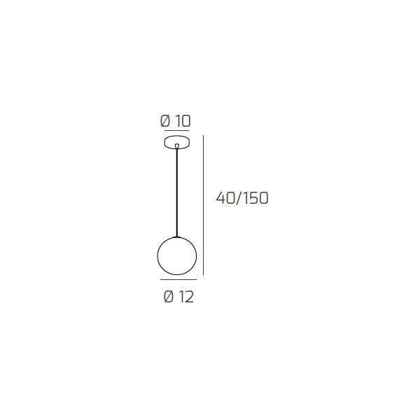 1098/S1-TR WILLOW SOSPENSIONE 1 LUCE VETRO TRASPARENTE