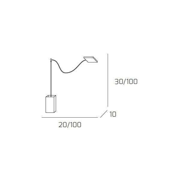1104/S1-S WILD SOSPENSIONE 1 LUCE SPOSTABILE