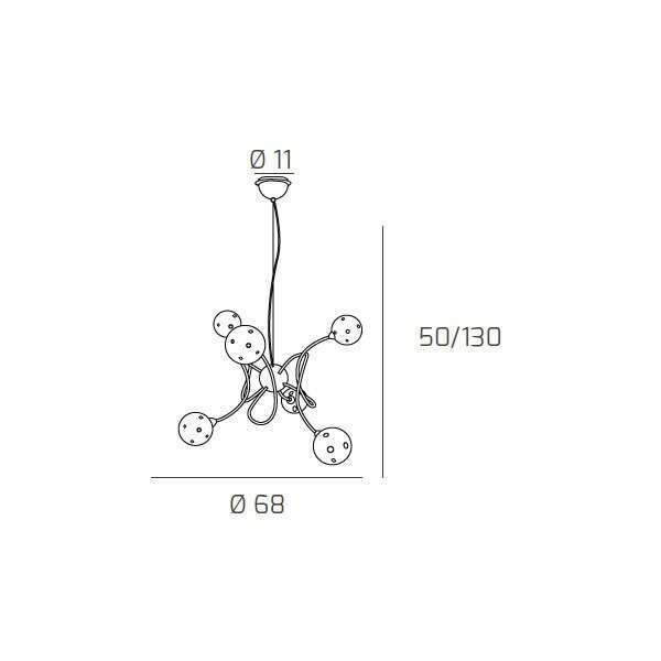 1109/L6 SUPERBALL LAMPADARIO 6 LUCI