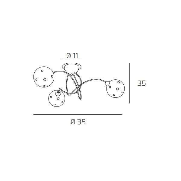 1109/PL3 SUPER BALL PLAFONIERA 3 LUCI