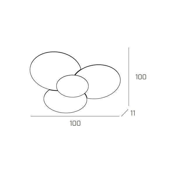 1114/100-CR CLOVER APPLIQUE/PLAFONIERA D.100 CM 6 LUCI CROMO