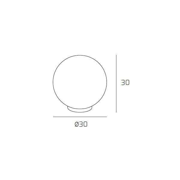 1117/LT30-RO MOON LAMPADA DA TAVOLO D.30 CM. 1 LUCE VETRO ROSSO