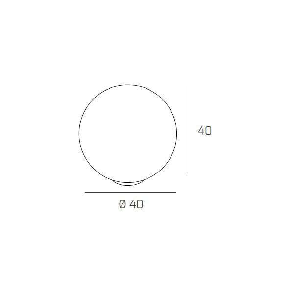 1117/LT40-RO MOON LAMPADA DA TAVOLO D.40 CM. 1 LUCE VETRO ROSSO
