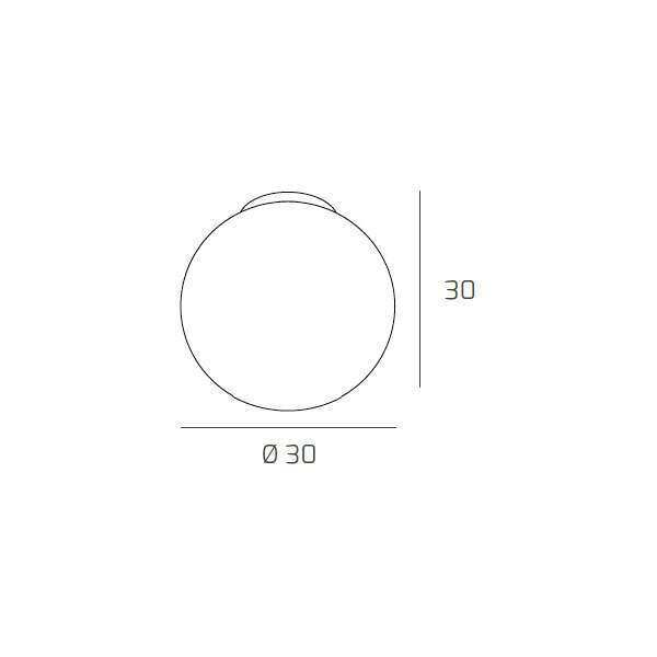 1117/PL30-BI MOON PLAFONIERA D.30 CM. 1 LUCE VETRO BIANCO