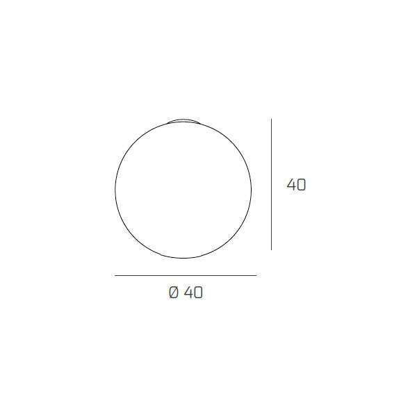 1117/PL40-BI MOON PLAFONIERA D.40 CM. 1 LUCE VETRO BIANCO