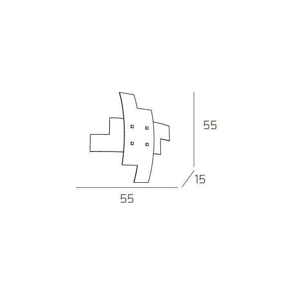 1120/55 TETRIS APPLIQUE/PLAFONIERA D.55 CM. 4 LUCI