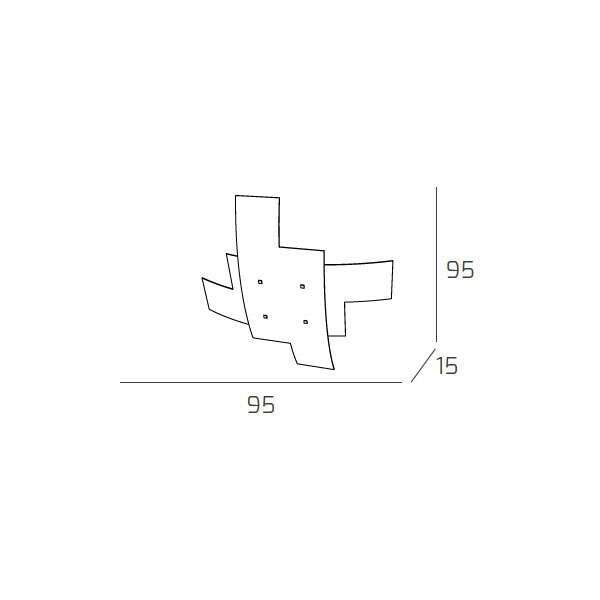 1120/95 TETRIS APPLIQUE/PLAFONIERA D.95 CM. 4 LUCI