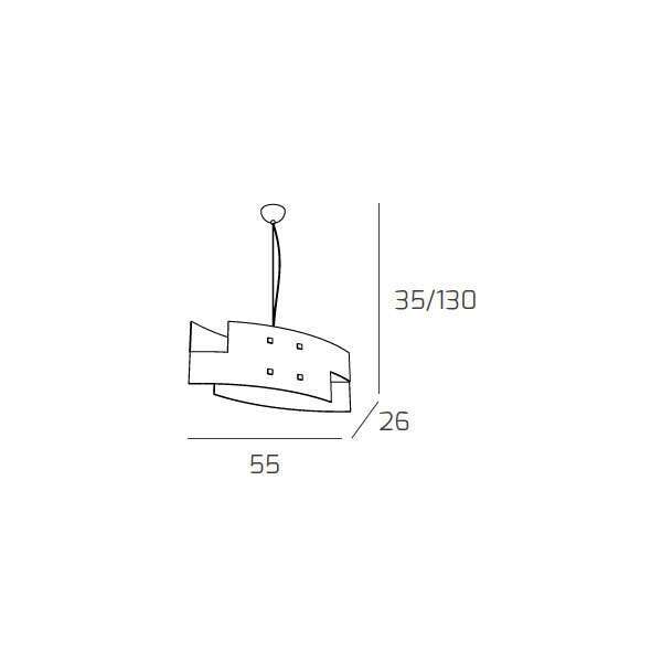 1120/S55 TETRIS SOSPENSIONE 55 CM. 1 LUCE