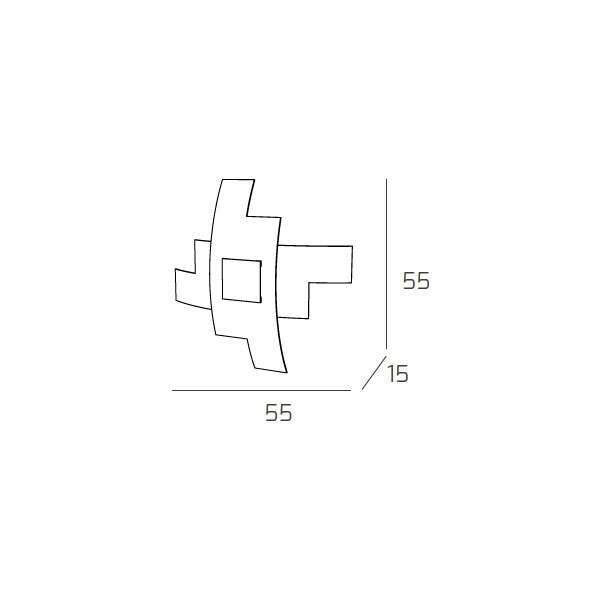 TETRIS COLOR APPLIQUE/PLAFONIERA D.55 CM. 4 LUCI GRIGIO ANTRACITE
