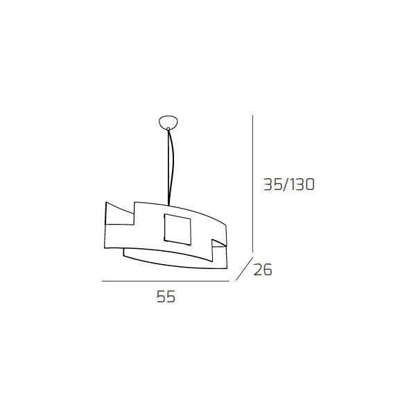 1121/S55-SA TETRIS COLOR SOSPENSIONE 55CM. 1 LUCE SABBIA