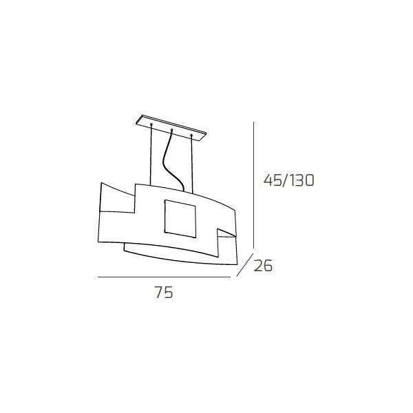 1121/S75-SA TETRIS COLOR SOSPENSIONE 75CM. 1 LUCE SABBIA
