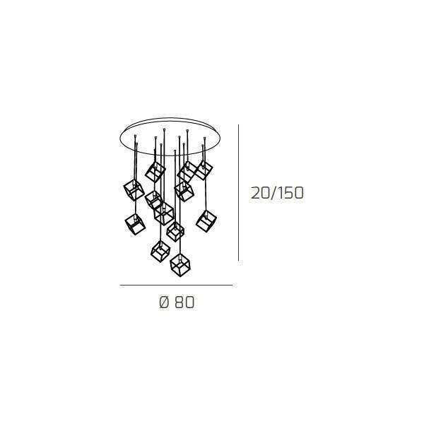 1125/S12 FRAME SOSPENSIONE 12 LUCI