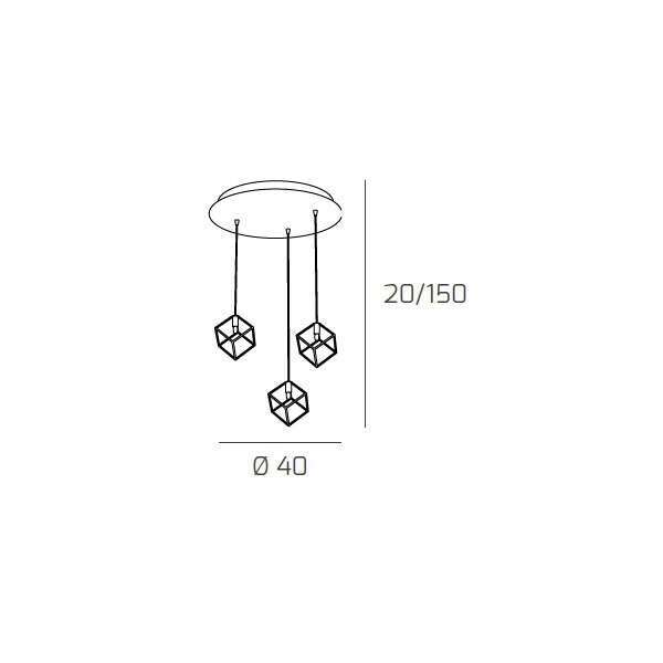 1125/S3 FRAME SOSPENSIONE TONDA 3 LUCI