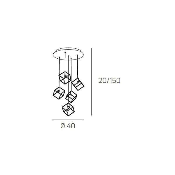1125/S5 FRAME SOSPENSIONE 5 LUCI