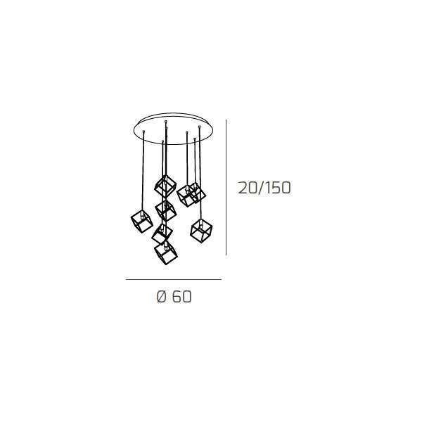 1125/S8 FRAME SOSPENSIONE 8 LUCI
