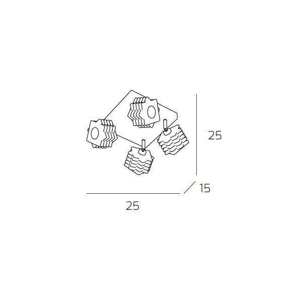 1126/PL4 RUBIK PLAFONIERA 4 LUCI