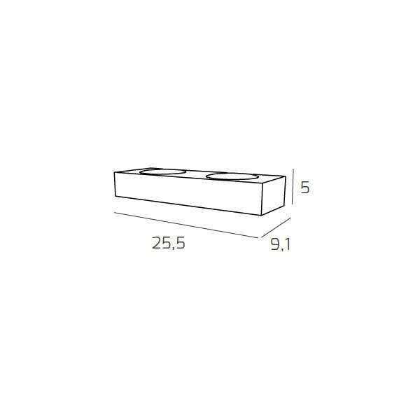 1127/A2-BI AREA APPLIQUE 2 LUCI MONOEMISSIONE BIANCO